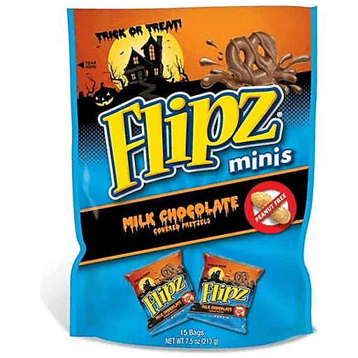 Flipz Minis Halloween Milk Chocolate Covered Pretzels Treat Bags