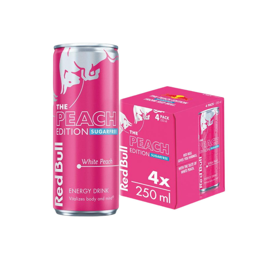 X4 Red Bull White Peach Sugarfree 250ml