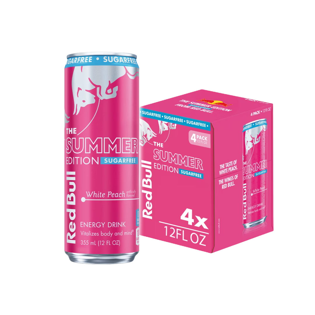 X4 Red Bull White Peach Sugarfree 355ml