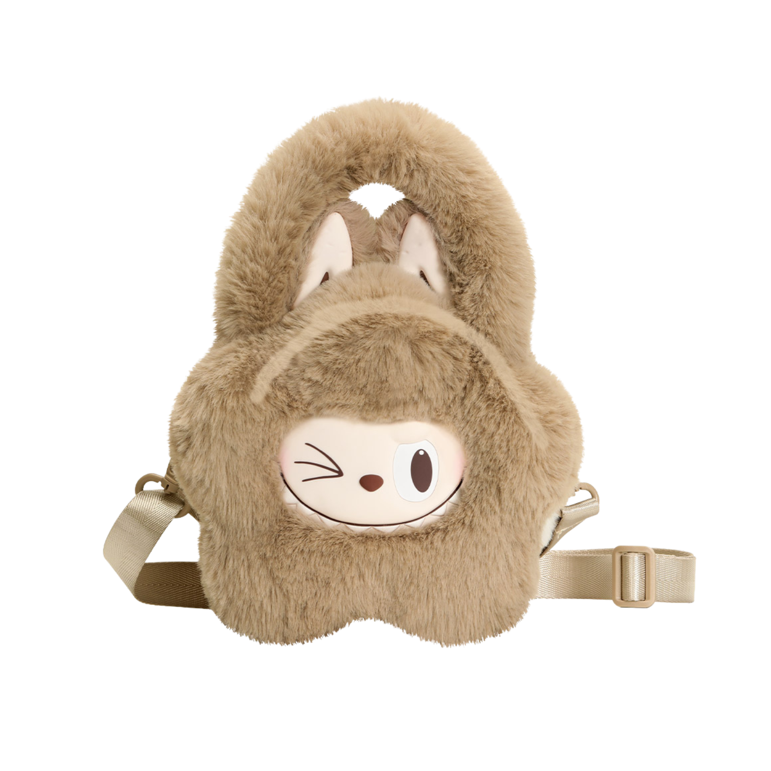 Labubu Plush Flower Bag Brown