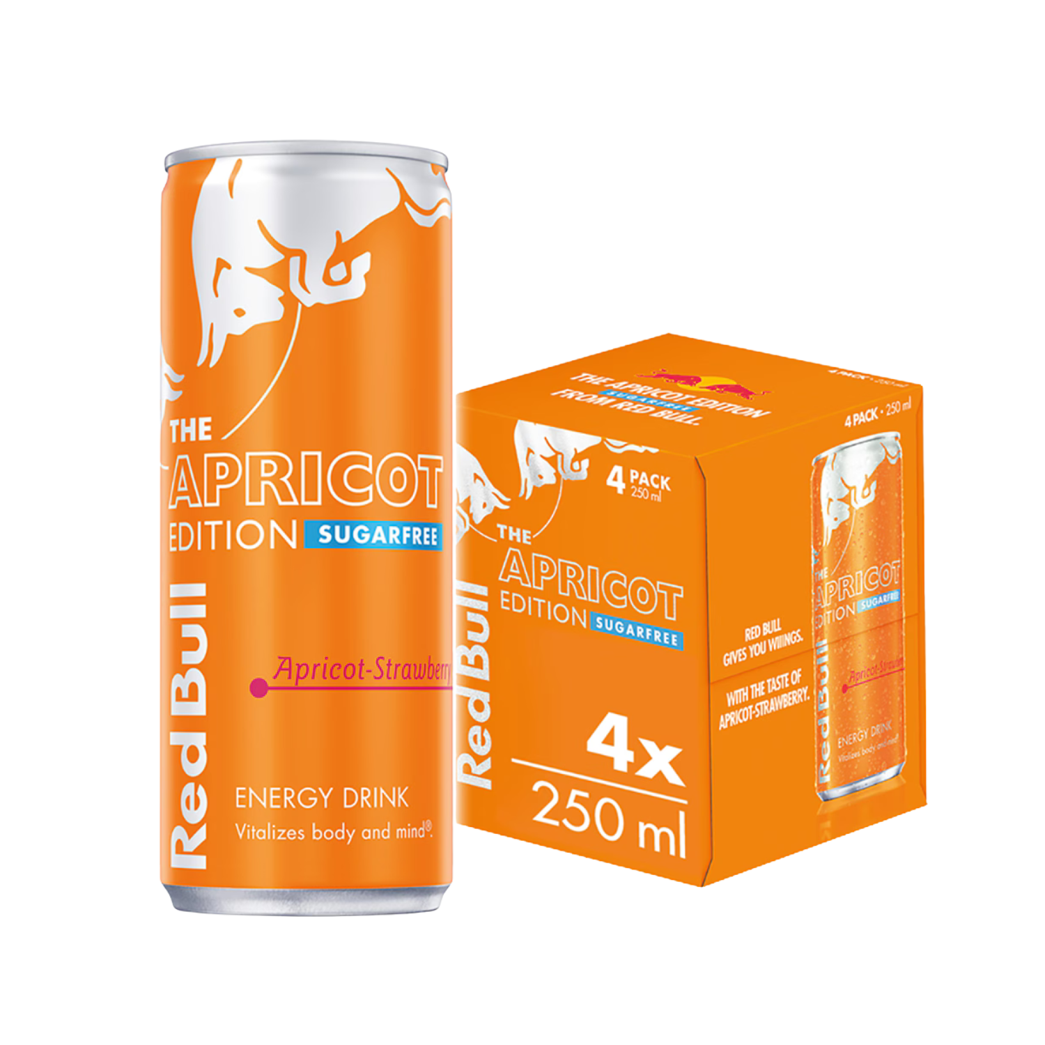 X4 Red Bull Apricot Strawberry Sugarfree 250ml