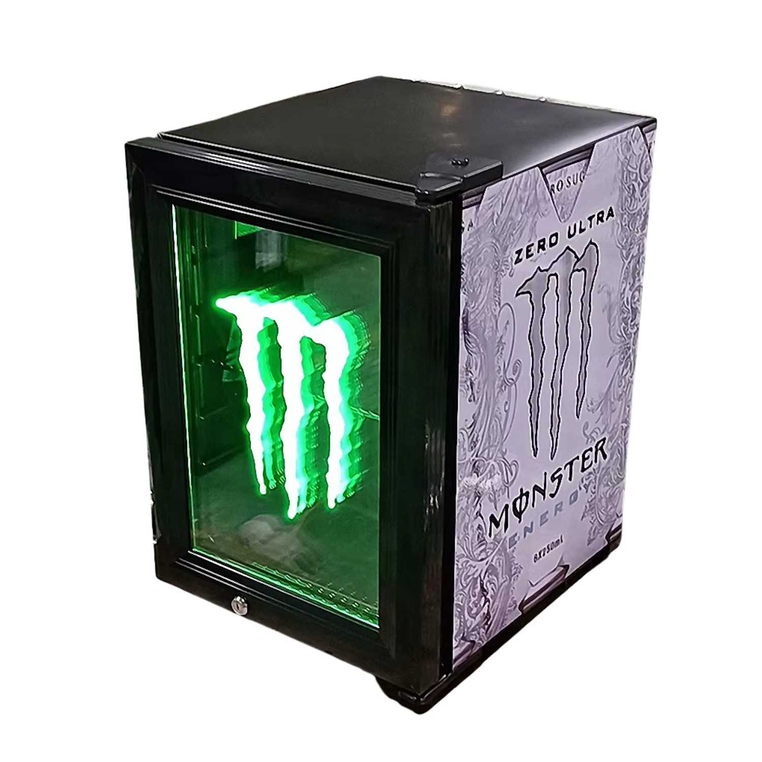 Monster Energy Ultra White Mini Fridge Led