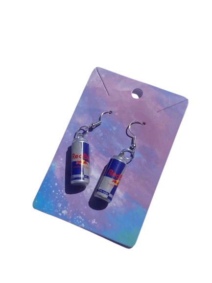 Earrings Red Bull Cans